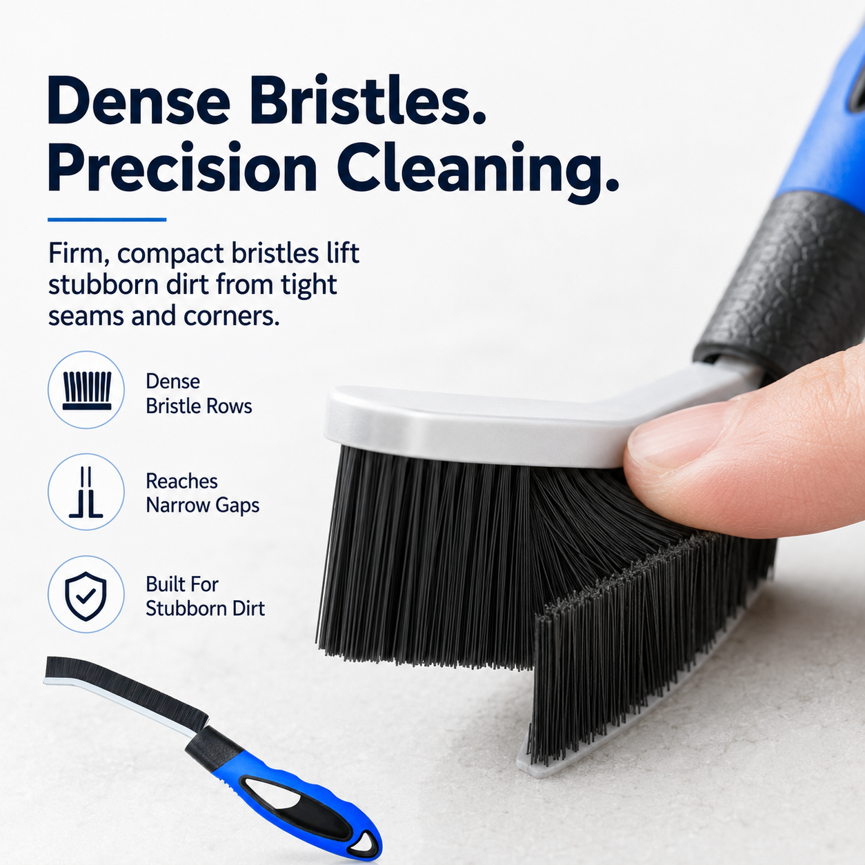 Multi-Purpose Hard Bristle Crevice Cleaning Brush |  Bathroom & Tile Gap Scrubber