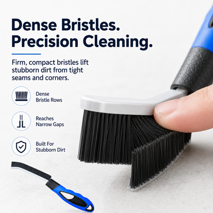 Multi-Purpose Hard Bristle Crevice Cleaning Brush |  Bathroom & Tile Gap Scrubber