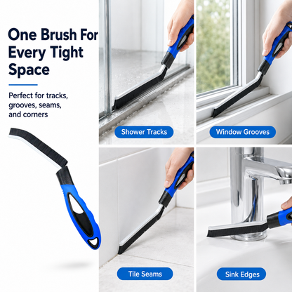 Multi-Purpose Hard Bristle Crevice Cleaning Brush |  Bathroom & Tile Gap Scrubber
