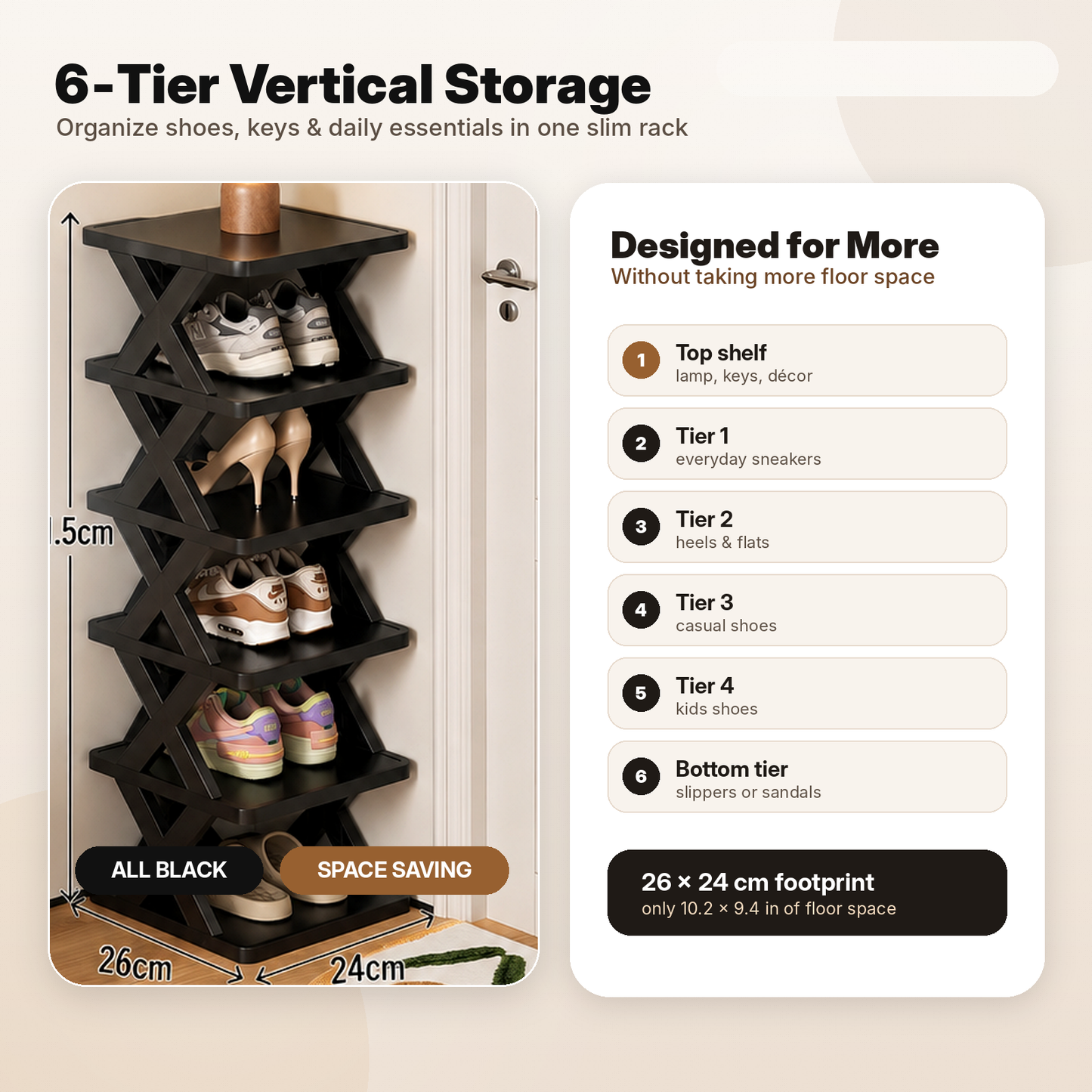 Minimalist Multi-Layer Shoe Rack | Space-Saving Entryway Organizer